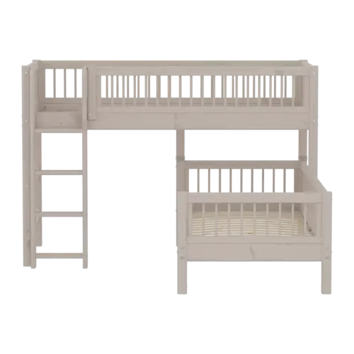 FLEXA CLASSIC Semi-high Kutni krevet s prečkama i ravnim ljestvama Grey