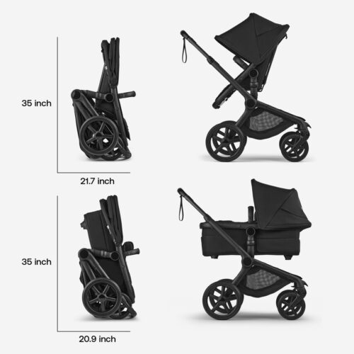 Bugaboo Fox 5 Renew kolica s košarom i sjedalom  crna