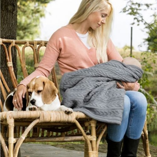 Vinter & Bloom deka Cuddly Dove siva