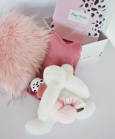 Doudou Happy Blush zec sa pomponom 25cm