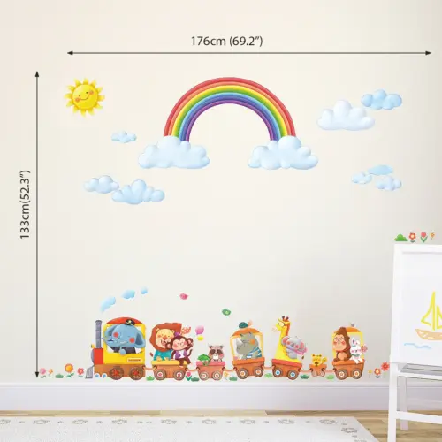 Decowall Duga i Vlak sa životinjama