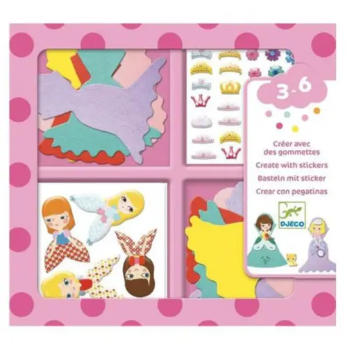 Djeco-set-Princeza Djeco kreativni set s naljepnicama-Princeze