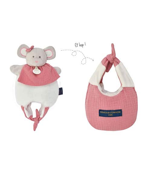 Doudou 3 u 1 plišana igračka Miš i Mala torba
