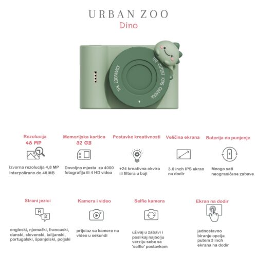 Dječji fotoaparat Urban Zoo DINO