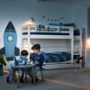 FLEXA CLASSIC Krevet na kat s ravnim ljestvama i ladicama