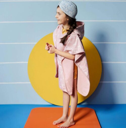 FRESK-poncho-pink2 FRESK UV Pončo ručnik Račići (cameo rose)