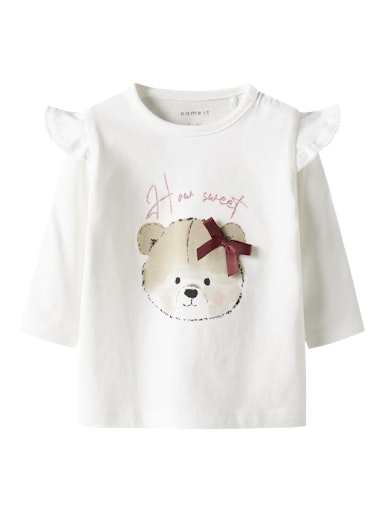 NAME IT Majica dugih rukava Medvjedić Bijela NAME IT Majica dugih rukava Medvjedić Bijela