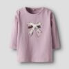 NAME IT Majica dugih rukava s mašnom Roza NAME IT Majica dugih rukava s mašnom Roza