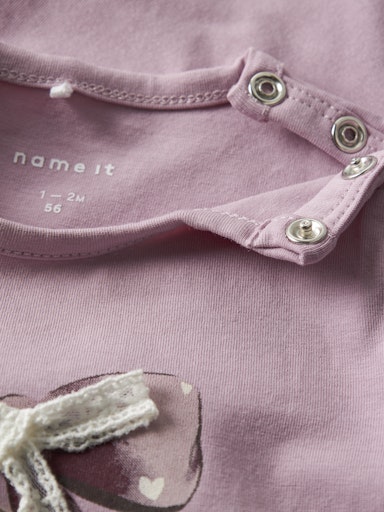 NAME IT Majica dugih rukava s mašnom Roza NAME IT Majica dugih rukava s mašnom Roza