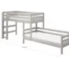 FLEXA CLASSIC Semi-high kutni krevet s ravnim ljestvama 90x200