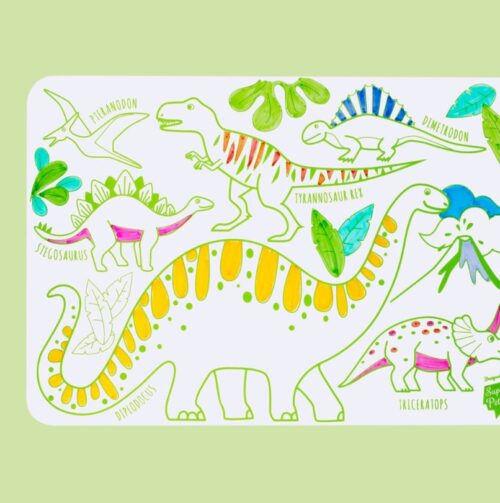 Super Petit MINI silikonska podloga Dino + 4markera
