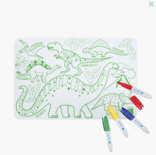 Super Petit MINI silikonska podloga Dino + 4markera