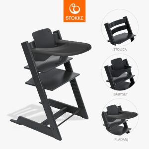 Stokke Tripp Trapp Crna Bundle - 3 u 1