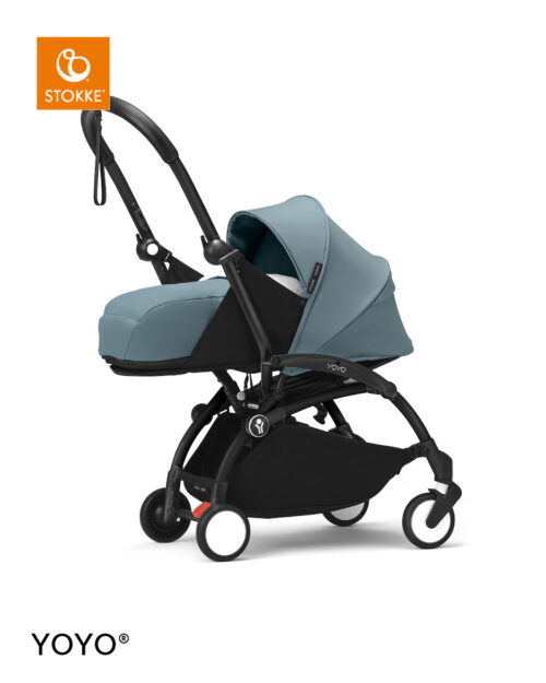 Stokke® YOYO³ kolica s mekanim košarom za novorođenče - crna šasija