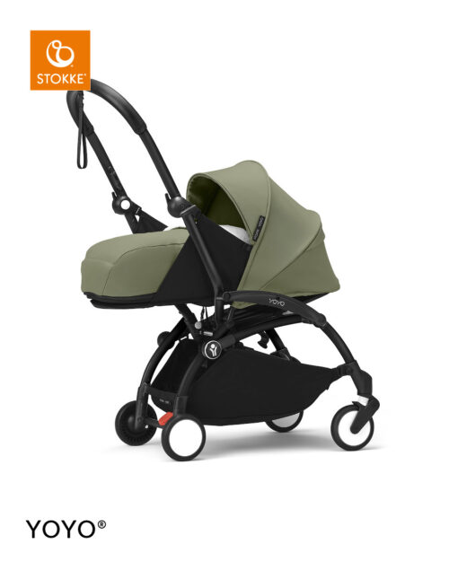 Stokke® YOYO³ kolica s mekanim košarom za novorođenče - crna šasija