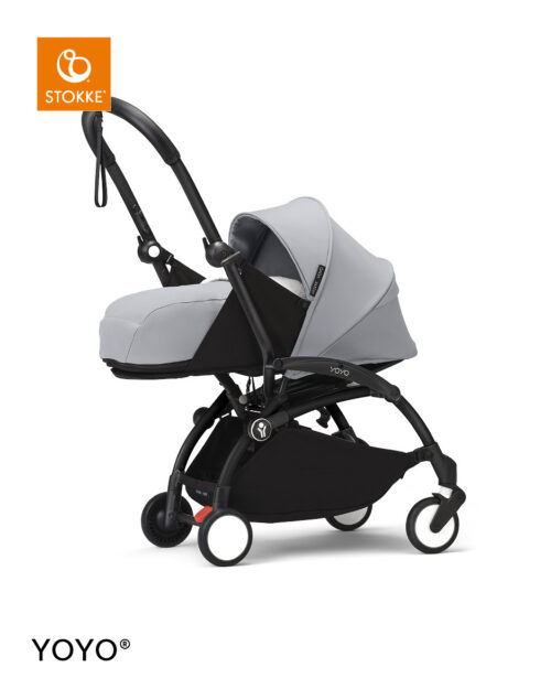 Stokke® YOYO³ kolica s mekanim košarom za novorođenče - crna šasija