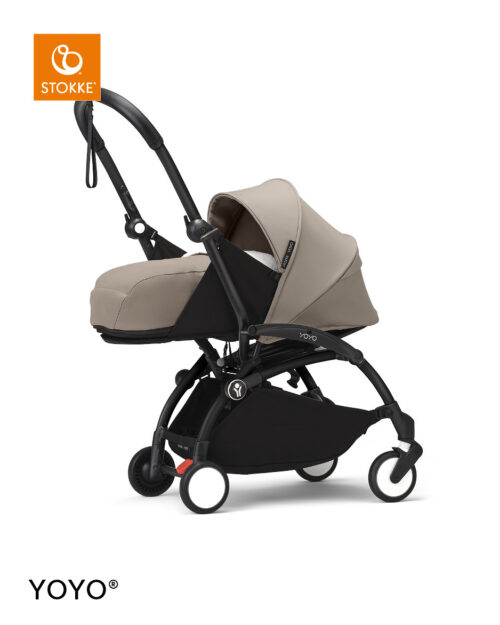 Stokke® YOYO³ kolica s mekanim košarom za novorođenče - crna šasija