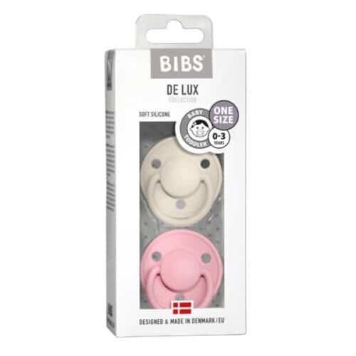 BIBS De Lux silikon ivory/baby pink 0-36mj