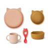 cat-rose-mix-Vivi2 Liewood set za jelo Vivi Cat Rose Multi Mix