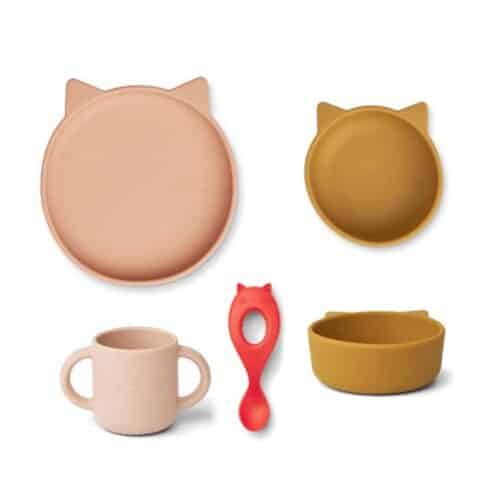 cat-rose-mix-Vivi2 Liewood set za jelo Vivi Cat Rose Multi Mix