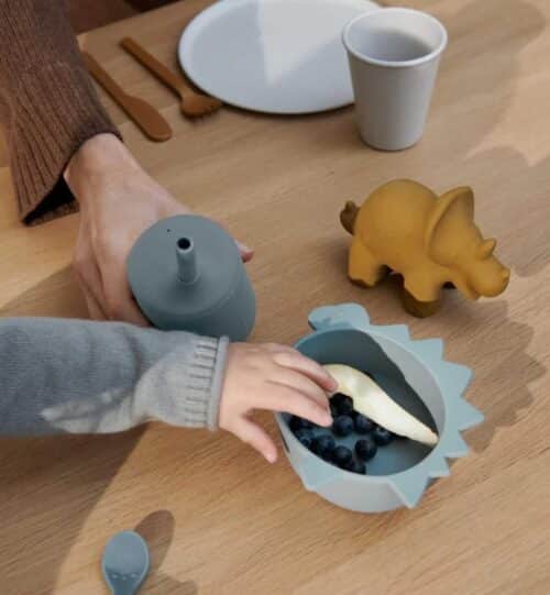 Liewood Set za jelo Dino/Blue