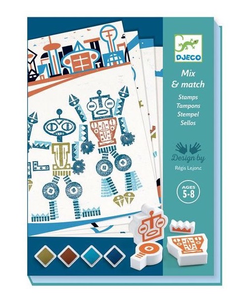 djeco-stambilji Djeco Set sa štambiljima-Roboti