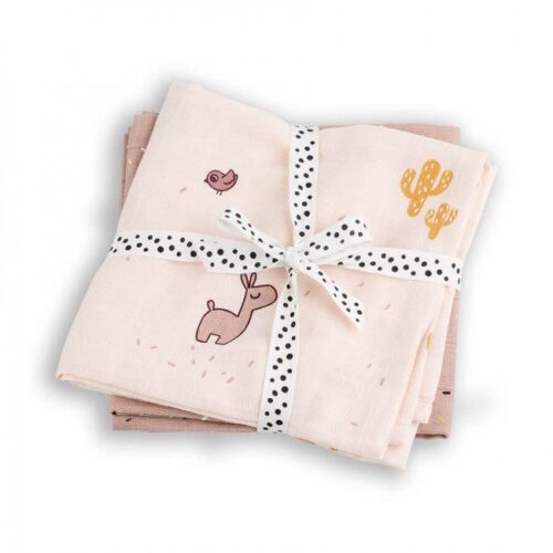 done-by-deer-komplet-swaddle-roza2 Done by Deer komplet dvije pelene za povijanje Lalee roza