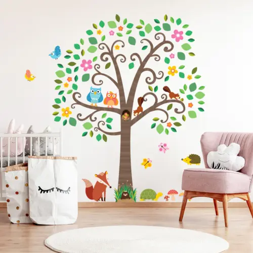 Decowall Drvo sa životinjama veliki set
