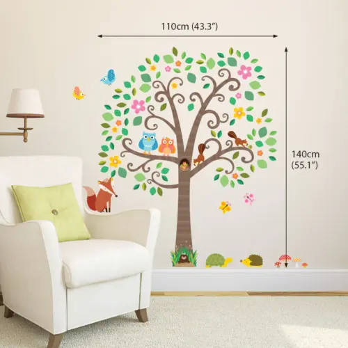 Decowall Drvo sa životinjama veliki set