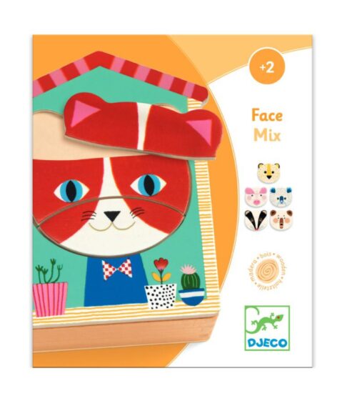 face-mix Djeco Set drvenih puzzli Face Mix