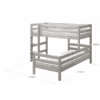 FLEXA CLASSIC Semi-high kutni krevet s ravnim ljestvama 90x200