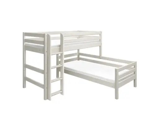 FLEXA CLASSIC Semi-high kutni krevet s ravnim ljestvama 90x200