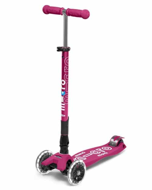 Micro maxi deluxe malina LED - sklopivi  (5-12 godina)