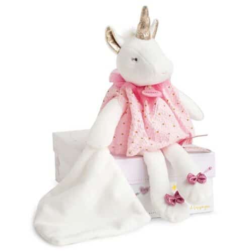 Doudou jednorog s mazilicom 28cm