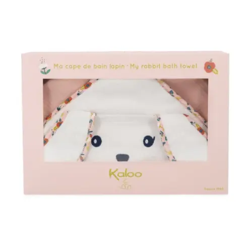 Kaloo Pamučni ručnik za bebe - Zeko (rozi)