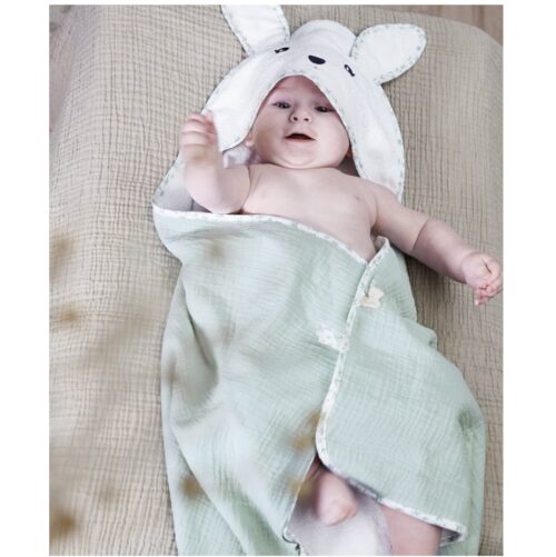 Pamučni ručnik za bebe-Zeko (Zeleni)