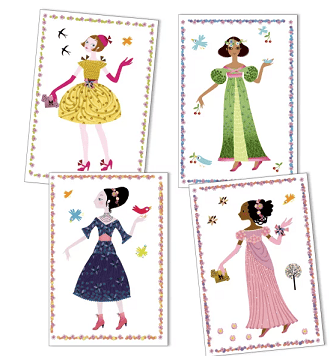 Djeco naljepnice sa šablonama-Haljine
