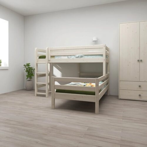 FLEXA CLASSIC Semi-high kutni krevet s ravnim ljestvama 90x200