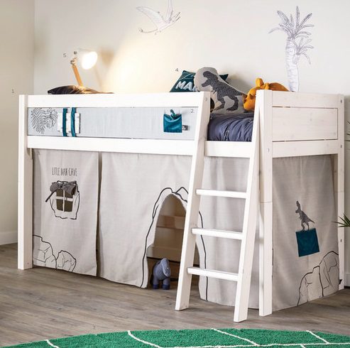 play-curtain-DINO POLU-VISOKI s ravnim ljestvama 90x200cm V128cm