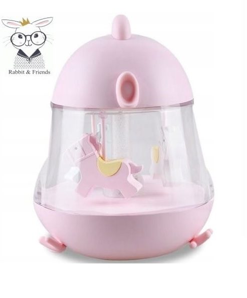 Rabbit and Friends lampa sa glazbenim vrtuljkom roza