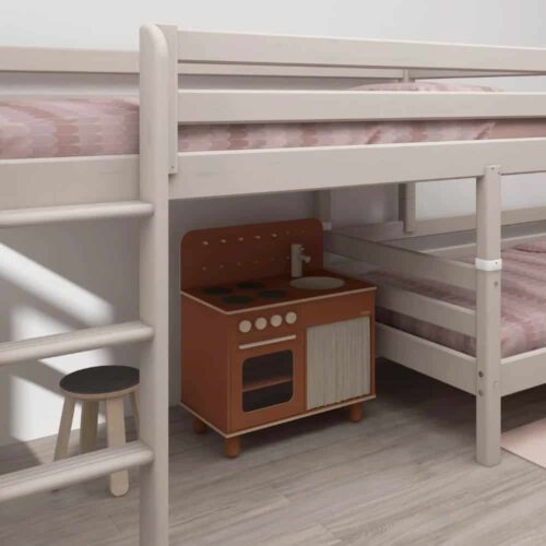 FLEXA CLASSIC Semi-high kutni krevet s ravnim ljestvama 90x200
