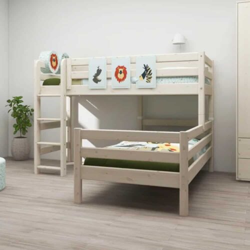 FLEXA CLASSIC Semi-high kutni krevet s ravnim ljestvama 90x200
