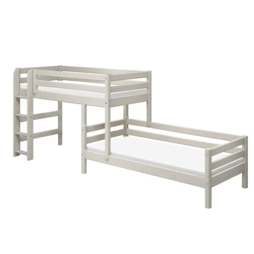FLEXA CLASSIC Semi-high kutni krevet s ravnim ljestvama 90x200