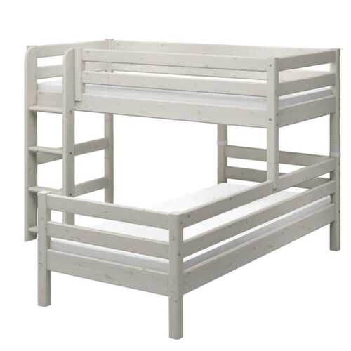 FLEXA CLASSIC Semi-high kutni krevet s ravnim ljestvama 90x200