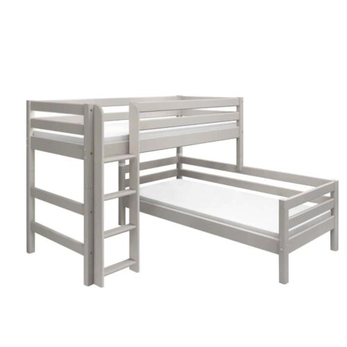 FLEXA CLASSIC Semi-high kutni krevet s ravnim ljestvama 90x200