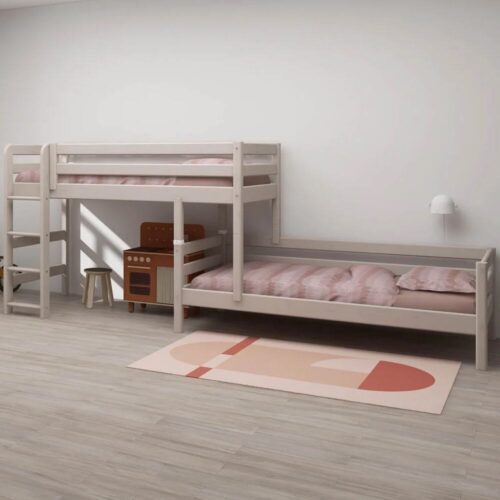 FLEXA CLASSIC Semi-high kutni krevet s ravnim ljestvama 90x200