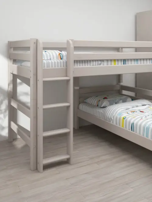 FLEXA CLASSIC Semi-high kutni krevet s ravnim ljestvama 90x200