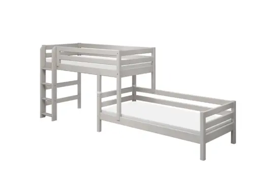 FLEXA CLASSIC Semi-high kutni krevet s ravnim ljestvama 90x200