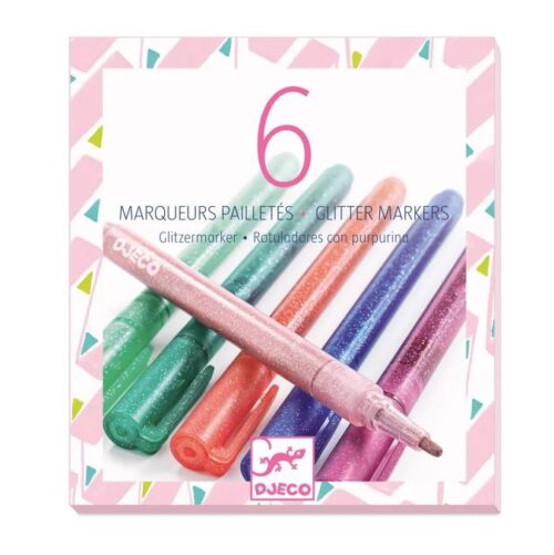 Djeco set markera s gliterom-pastel