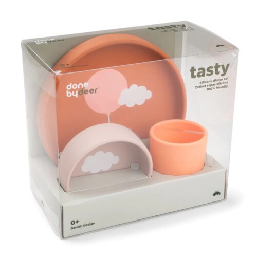 set-nar4 Done By Deer Set za jelo Happy Clouds- Papaya